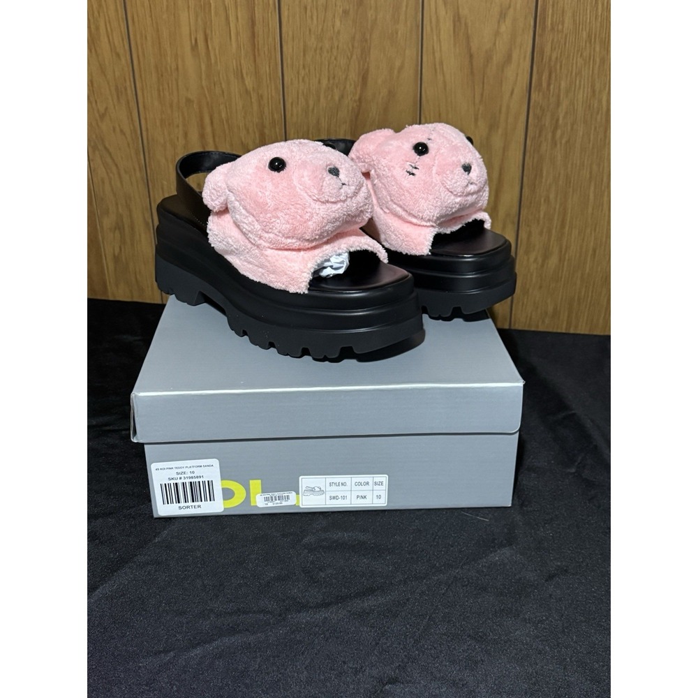 Koi‎ Pink Teddy Platform Sandal Size 10 Women's